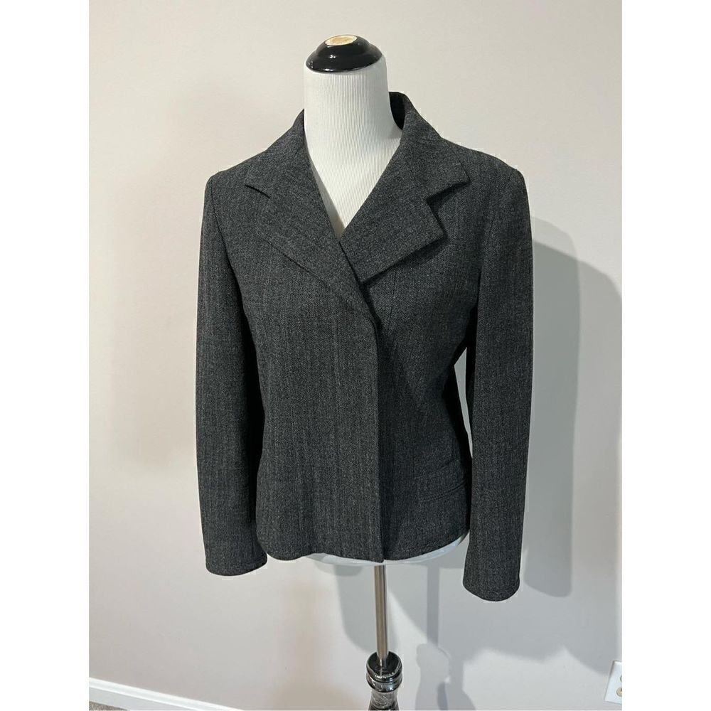 Narciso Rodriguez Italy Black/Grey Wool blend Blazer Jacket size 8